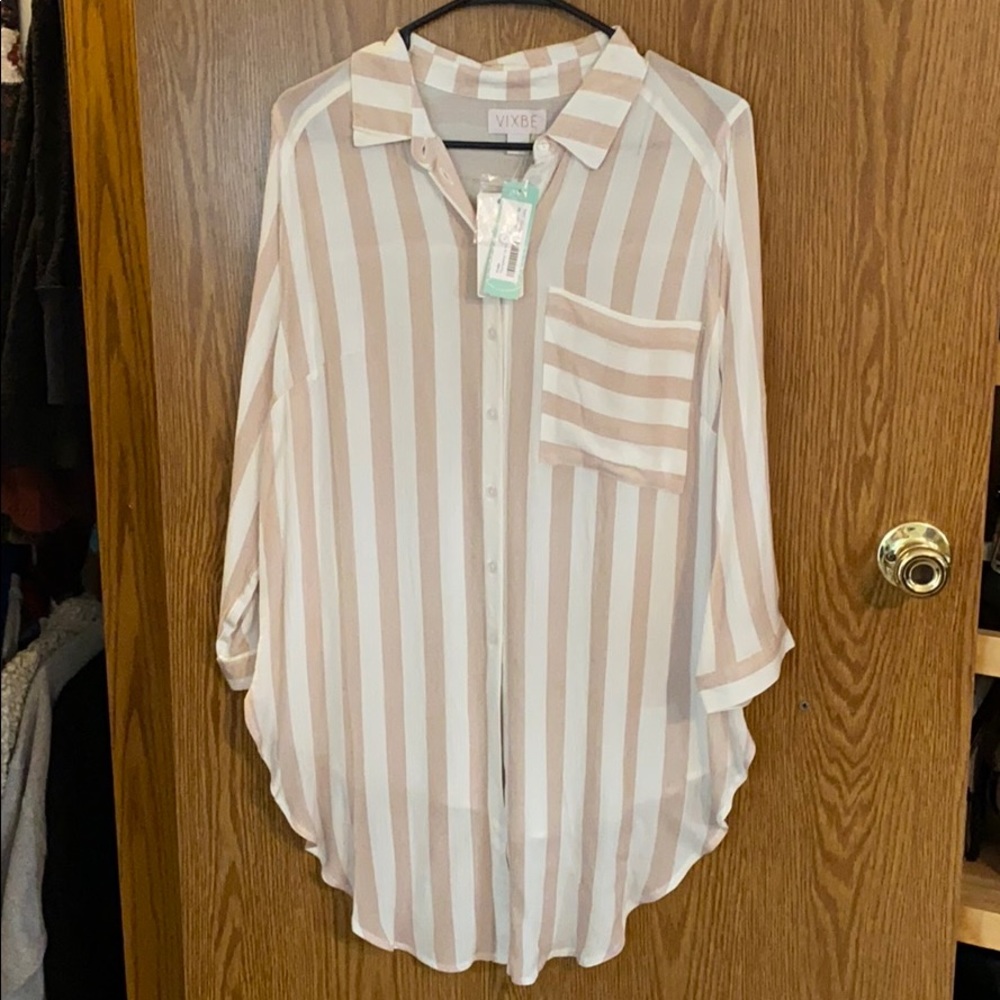 Vixbe Tie Front Top